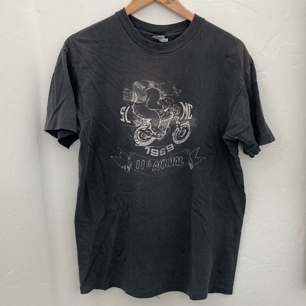 Vintage motorcycle club tee SCMC 1989 L